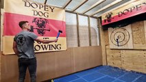 Axe throwing in a central Sussex shop at Burgess Hill