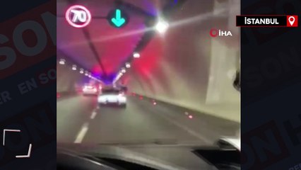 Avrasya Tüneli'nde tehlikeli yolculuk kamerada