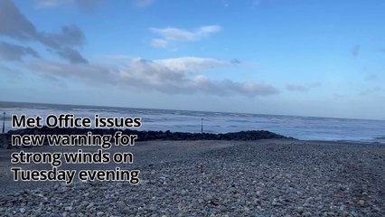 A windswept Borth seafront following Storm Isha