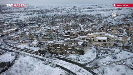 Kapadokya'ya kar güzelliği