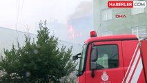 Ataşehir'de iş yerinde çıkan yangına itfaiye ekipleri müdahale ediyor