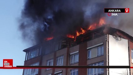 Ankara'da 7 katlı binada yangın