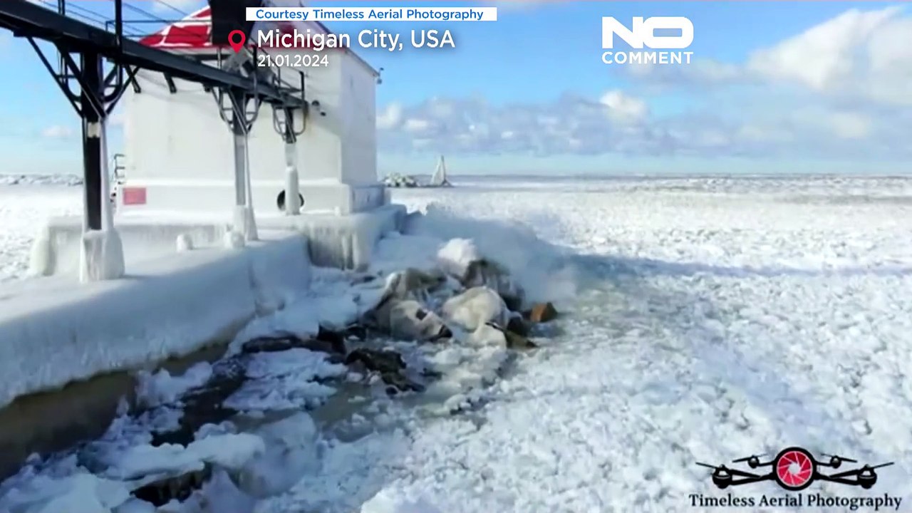 Fast 90 cm Schnee: Der Michigansee ist zugefroren