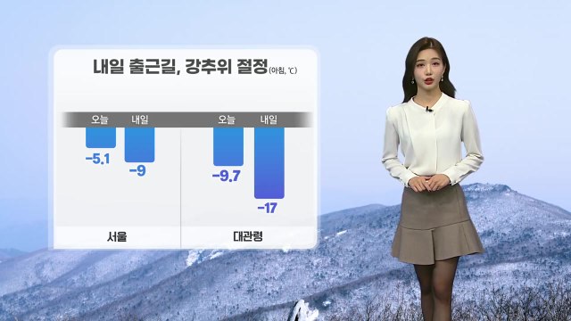 [날씨] 내일 출근길 강추위 절정...내륙 곳곳 '한파특보', 빙판길 주의 / YTN