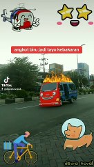 angkot biru jadi tayo kebakaran