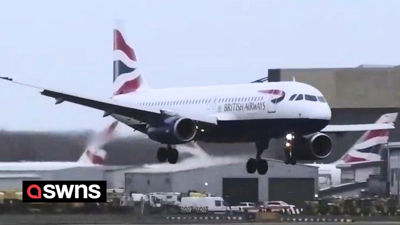 British Airways flight makes nail-biting landing at London Heathrow during Storm Isha