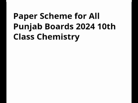 10th class chemistry pairing scheme 2024 | chemistry scheme 10th class 2024