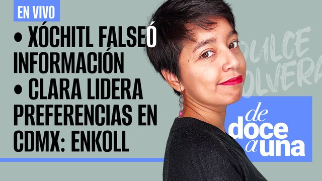 #EnVivo #DeDoceAUna ¬ Xóchitl falseó información ¬ Clara lidera preferencias en CdMx: Enkoll