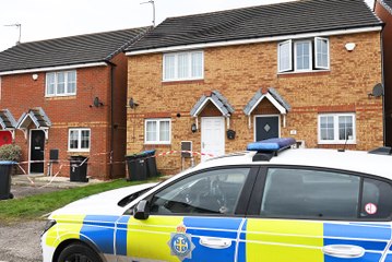 Police at the scene of a house fire in Eden Court, Horden