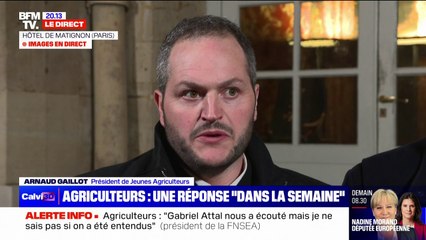 Arnaud Gaillot, président de Jeunes Agriculteurs: "On lui a fait part de toutes les doléances de nos agriculteurs, maintenant la balle est dans son camp"