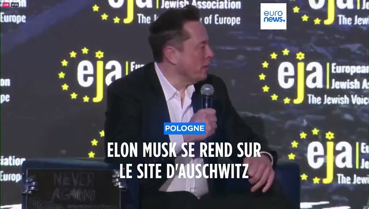 En Pologne, Elon Musk se rend sur le site d'Auschwitz et débat de l'antisémitisme en ligne
