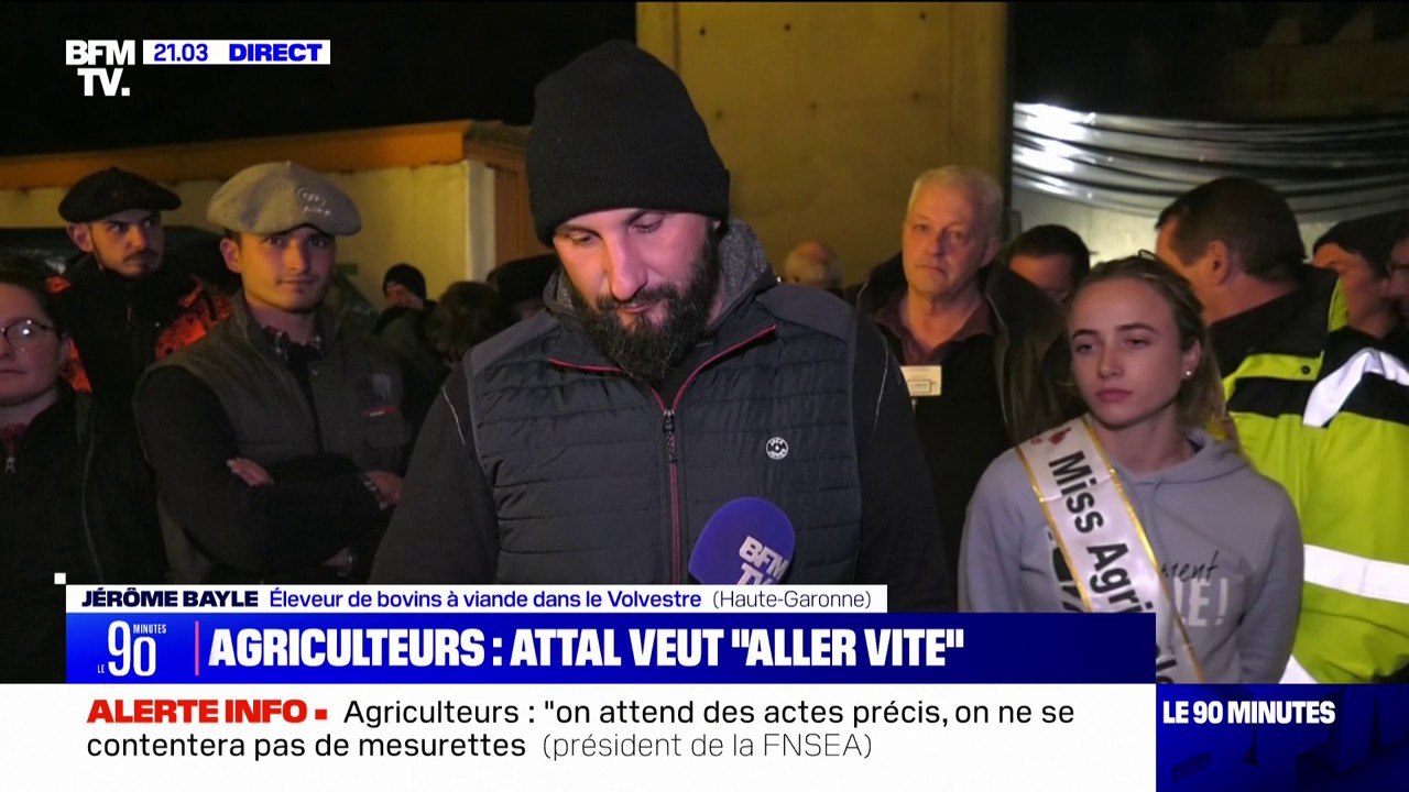 Syndicats agricoles reçus à Matignon: pour Jérôme Bayle (éleveur de bovins), les choses vont "dans le bon sens" mais pas assez "vite"
