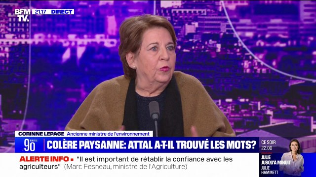 Mobilisation des agriculteurs: l'ancienne ministre de l'Environnement Corinne Lepage dénonce l'écolo-bashing derrière la remise en cause des normes environnementales