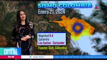 Sismo de magnitud 5.4 sacude a Santander, Colombia