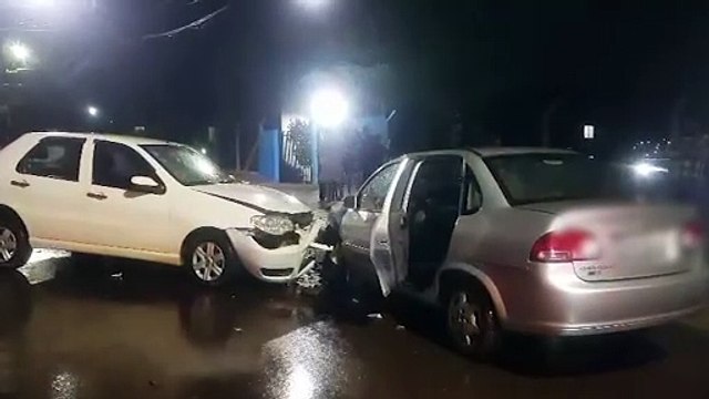 Mulher fica ferida em acidente na Rua Guilherme Piovesan