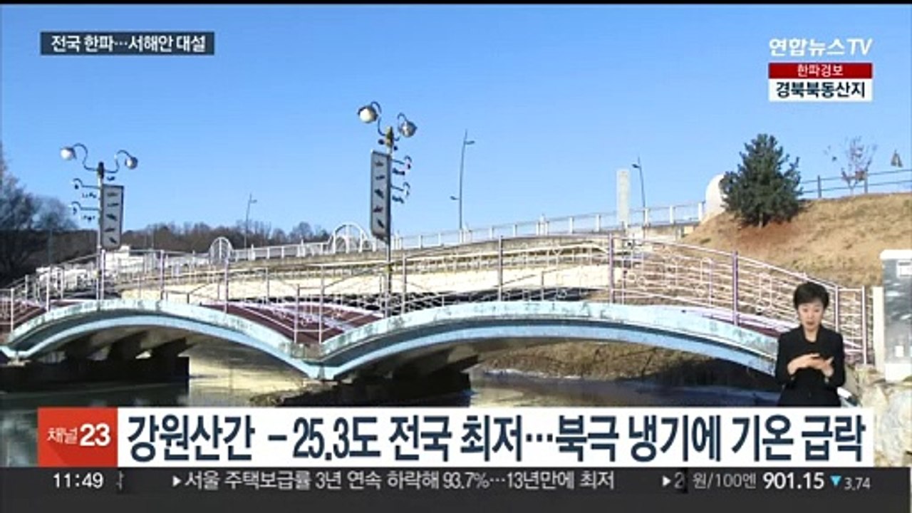 전국 강추위 기승, 서울 체감 -25도…서해안 폭설