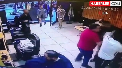 Şişli'de sevgilisiyle buluşan gence akraba dayağı kamerada: Berberde saldırıya uğradı