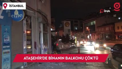 Ataşehir'de binanın balkonu çöktü