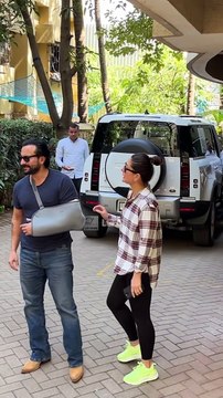 Saif Ali Khan's First Appearance After Tricep Surgery Along Wifey Kareena Kapoor