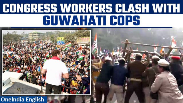 Bharat Jodo Nyay Yatra: Congress workers clash with cops after Rahul Gandhi denied entry | Oneindia