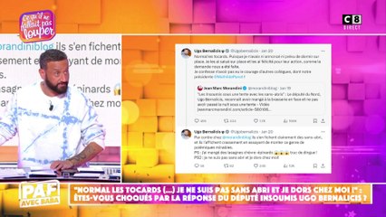 LFI se met en scène avec des SDF : les propos du député Ugo Bernalicis choquent