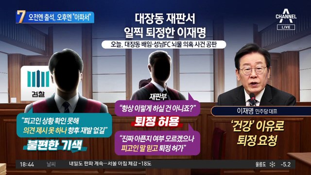 오전엔 출석, 오후엔 “아파서”…재판서 일찍 퇴정한 이재명