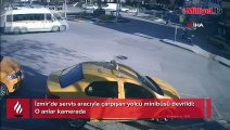 İzmir’de servis aracıyla çarpışan yolcu minibüsü devrildi: O anlar kamerada