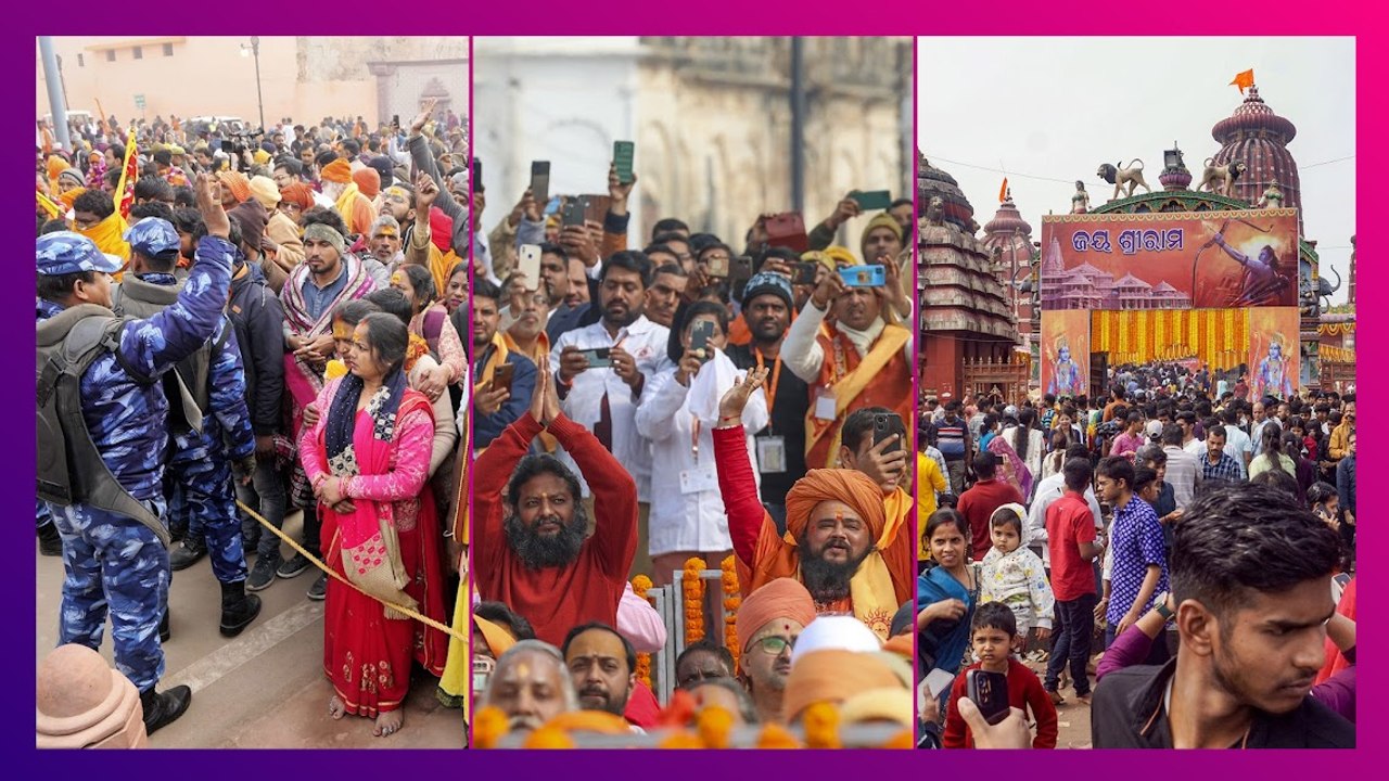 Ayodhya Ram Temple: নিরাপত্তা ভেঙে রাম মন্দিরের সামনে ছুটছেন মানুষ