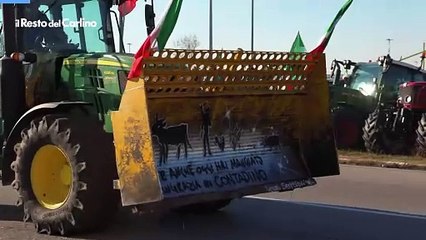 Verona, protesta agricoltori: 100 trattori al mercato ortofrutticolo