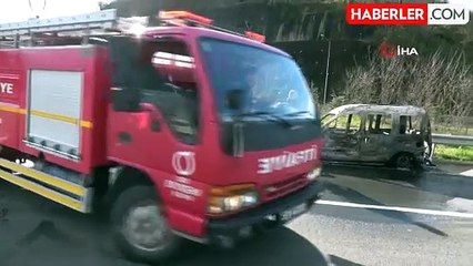 Hastane yolunda dehşeti yaşadılar: Araç 10 dakikada küle döndü