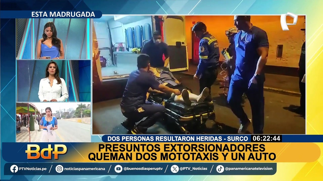 Presunto extorsionadores queman dos mototaxis y un auto en Surco: incendio deja dos heridos