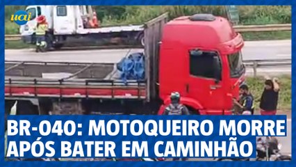 Acidente entre moto e caminhão deixa uma pessoa morta na BR-040