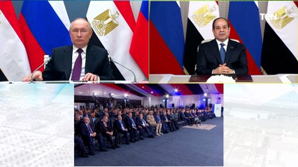 السيسي: هذا الحدث العظيم يمثل صفحة مضيئة في مسار التعاون الوثيق بين مصر وروسيا