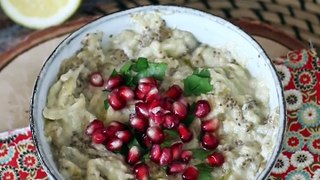 Baba ganoush, der köstliche libanesische aufstrich mit auberginen