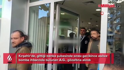 Bankada akılalmaz anlar! Sıra gelmeyince bomba ihbarında bulundu