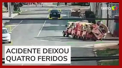 Trenzinho da alegria tomba e deixa feridos em MG