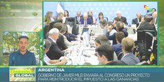 Gobierno de Argentina presenta al Congreso proyecto sobre impuesto a las ganancias