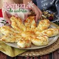 Estrela de natal folhada e recheada com salmão e queijo