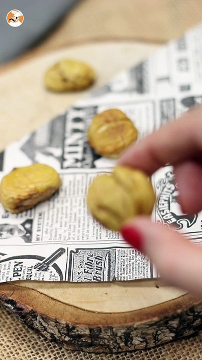 Castanhas cozidas na água