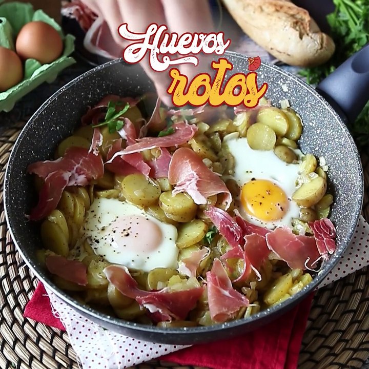 Ovos rotos (huevos rotos) sem fritura e mais saudável