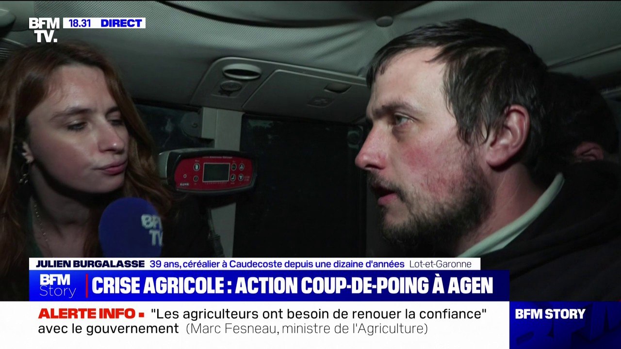 "Les gens sont derrière nous parce qu'il y a un ras-le-bol général":  La mobilisation des agriculteurs se poursuit sur l'autoroute A62 au niveau d'Agen (Lot-et-Garonne)