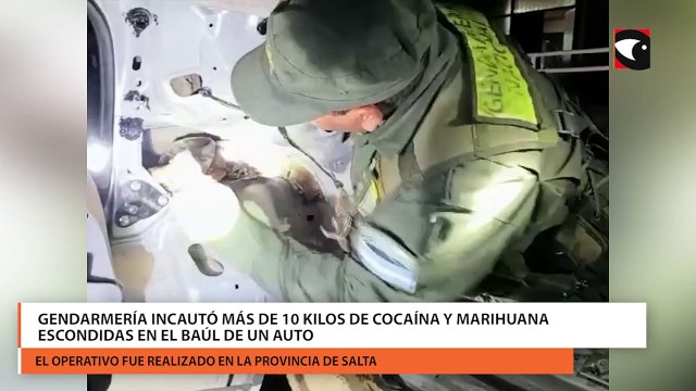 Incautaron más de 10 kilos de cocaína y marihuana escondidas en el baúl de un auto