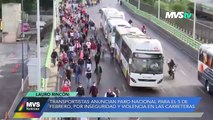 TRANSPORTISTAS ANUNCIAN PARO NACIONAL