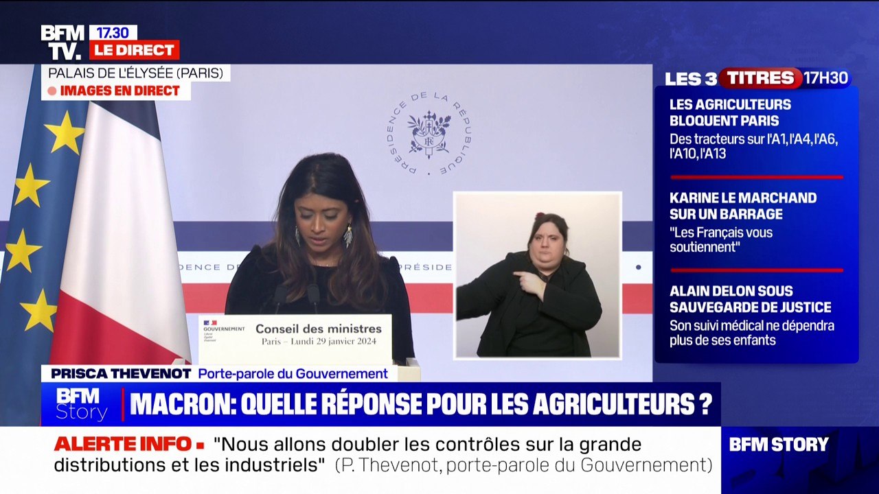 Mobilisation des agriculteurs: "Nous allons doubler les contrôles sur la grande distribution et les industriels", indique la porte-parole du gouvernement, Prisca Thevenot