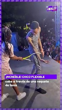 Chico flexible cabe a través de una raqueta de tenis y sorprende a todos en las redes sociales