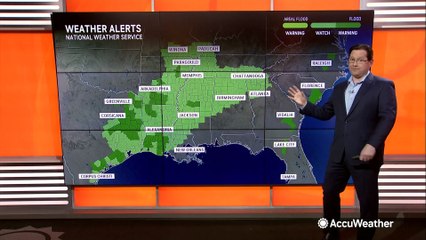 Flash flood threat stretches across the South