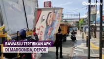 Bawaslu Kota Depok Tertibkan APK di Sepanjang Jalan Margonda, Depok, Jawa Barat