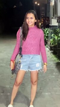 Teja Ji Dons A Pretty Pink Top With A Pair Of Denim Shorts For Her Bandra Outing