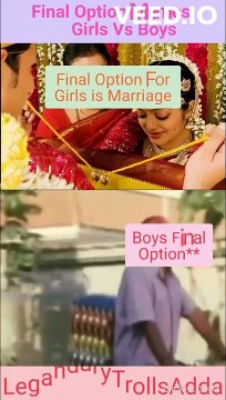 Final Option Memes Girls Vs Boys | Final Option for Girls Vs Boys Marriage | Funny Shorts #LegandaryTrollsAdda