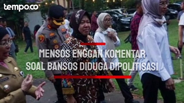 Soal Bansos Diduga Dipolitisasi, Mensos Tri Rismaharini Enggan Komentar